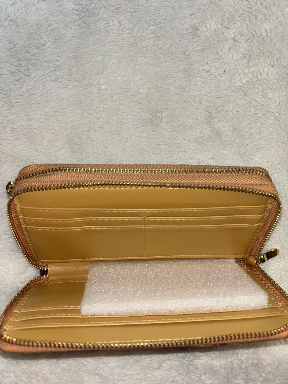 Cork Natural Brown Floral Zip Long Wallet